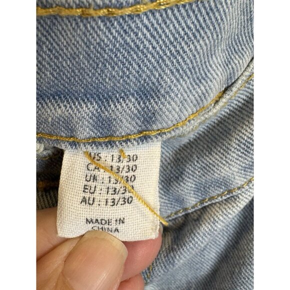 Happily Grey Modest Denim Midi Skirt Button Front Size 13/ 30 - Picture 3 of 8